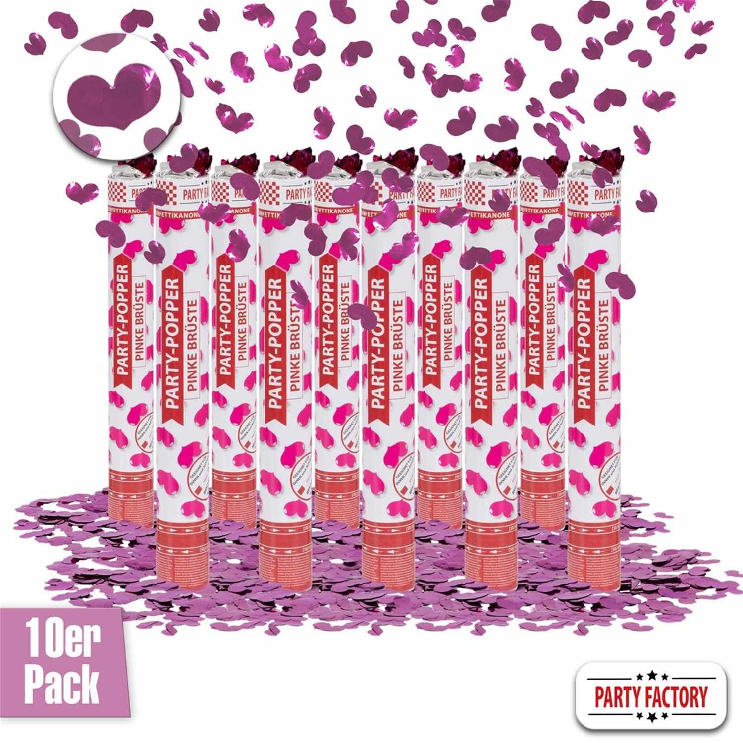 Party Popper 40cm Pinke Brüste, 10er Set