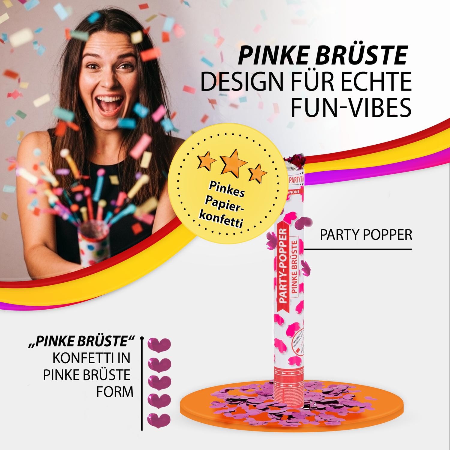 Party Popper 40cm Pinke Brüste, 12er Set 3