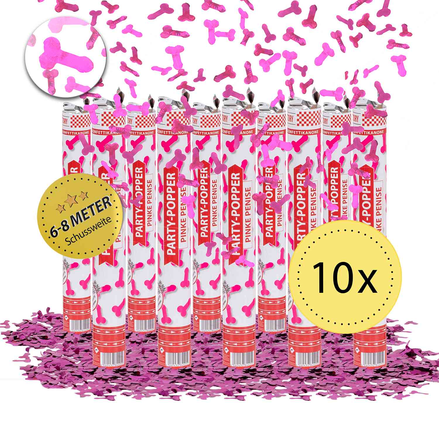 Party Popper 40cm Pinke Penisse 10er Set