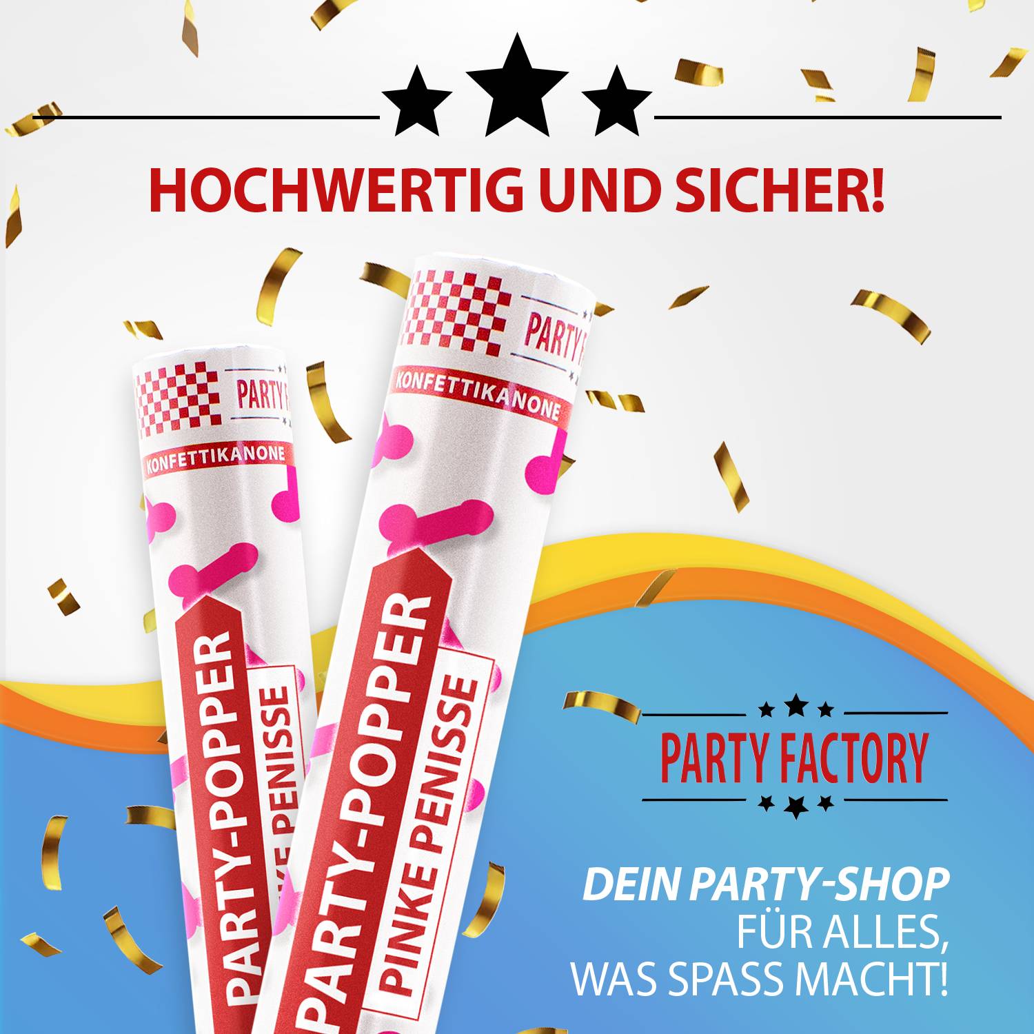 Party Popper 40cm Pinke Penisse 12er Set 7