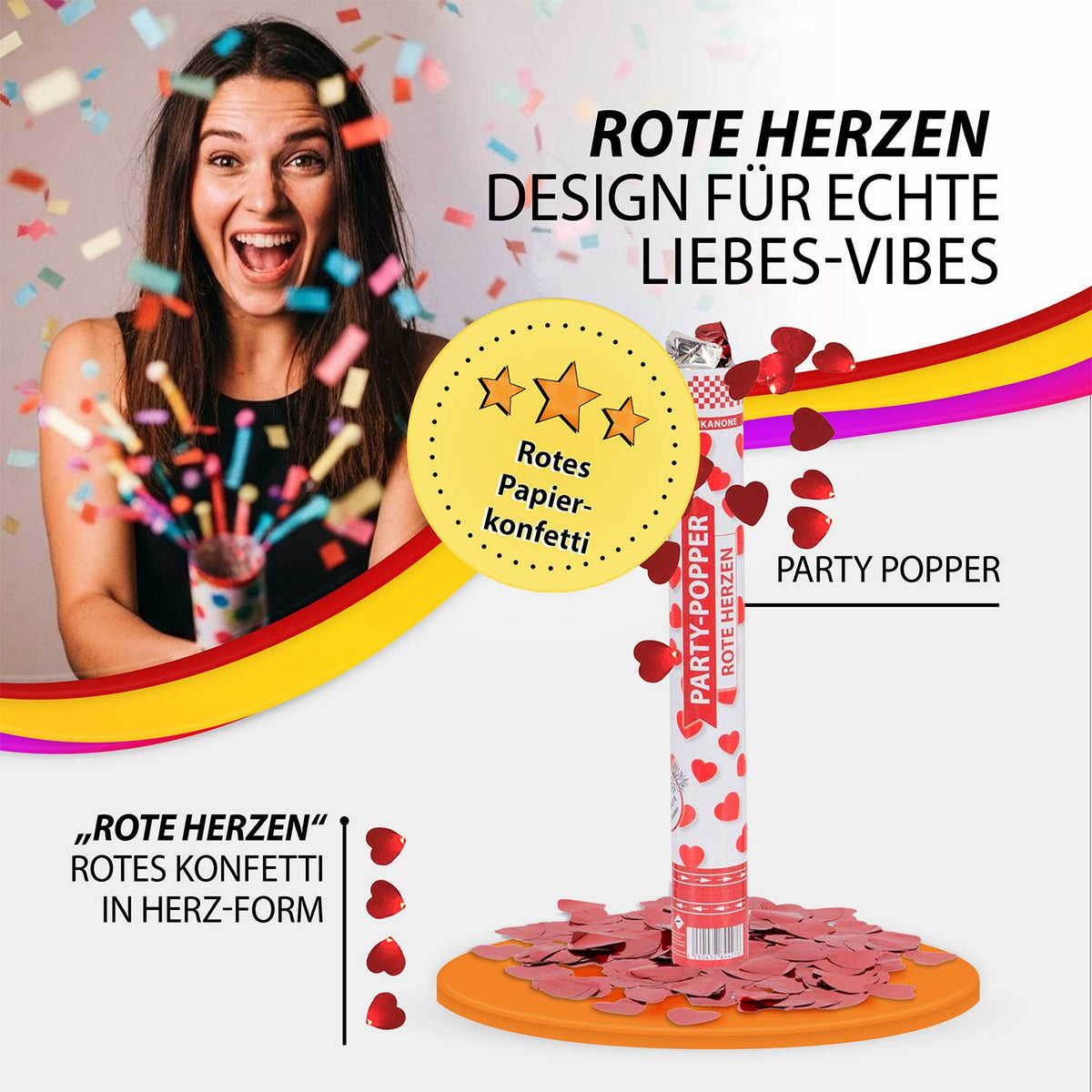 Party Popper 40cm Kussmund 5er Set 3
