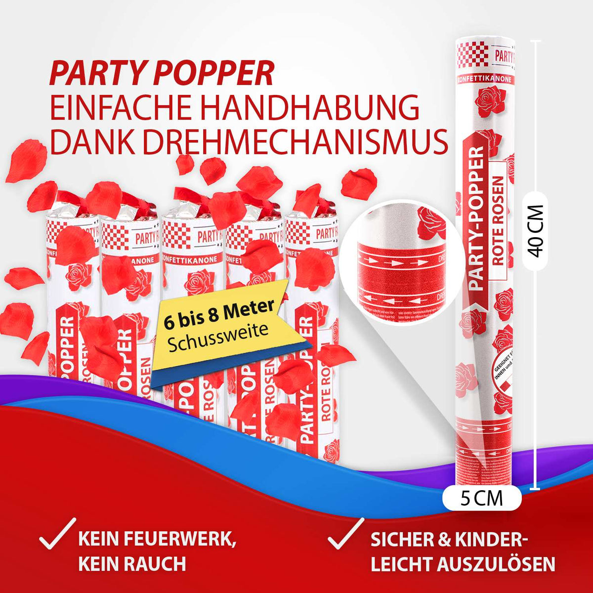 Party-Popper 40 cm Fussball 12er Set 4