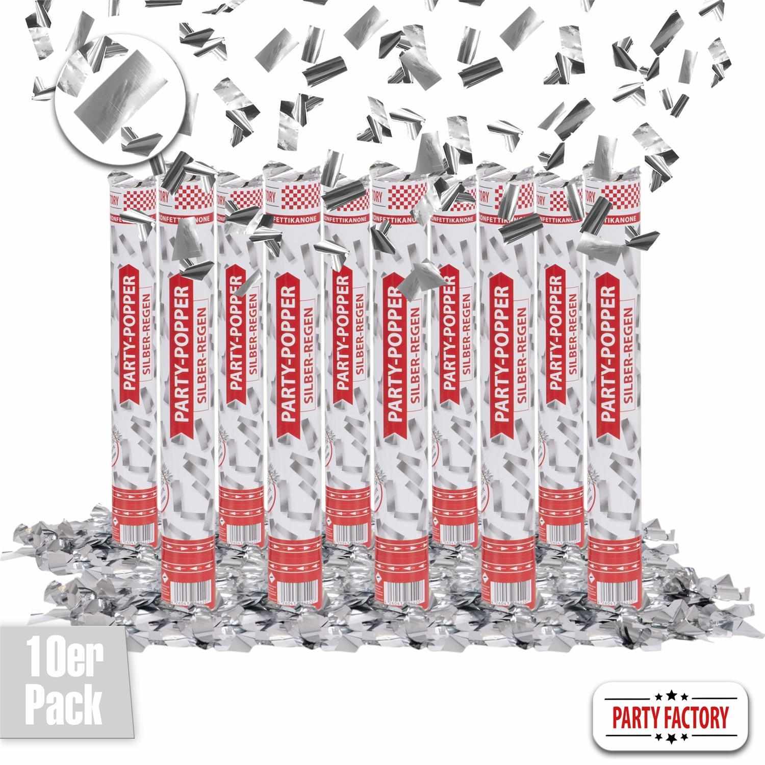 Party Popper 40cm Silber, 10er Set 1