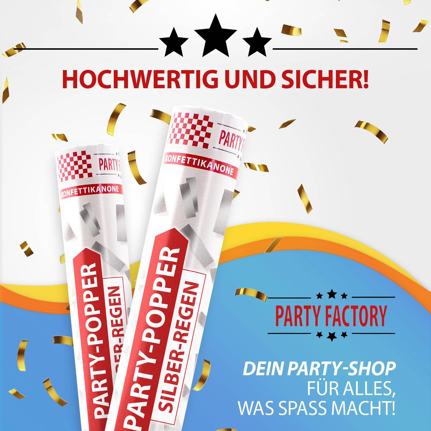 Party Popper 40cm Silber, 5er Set 7