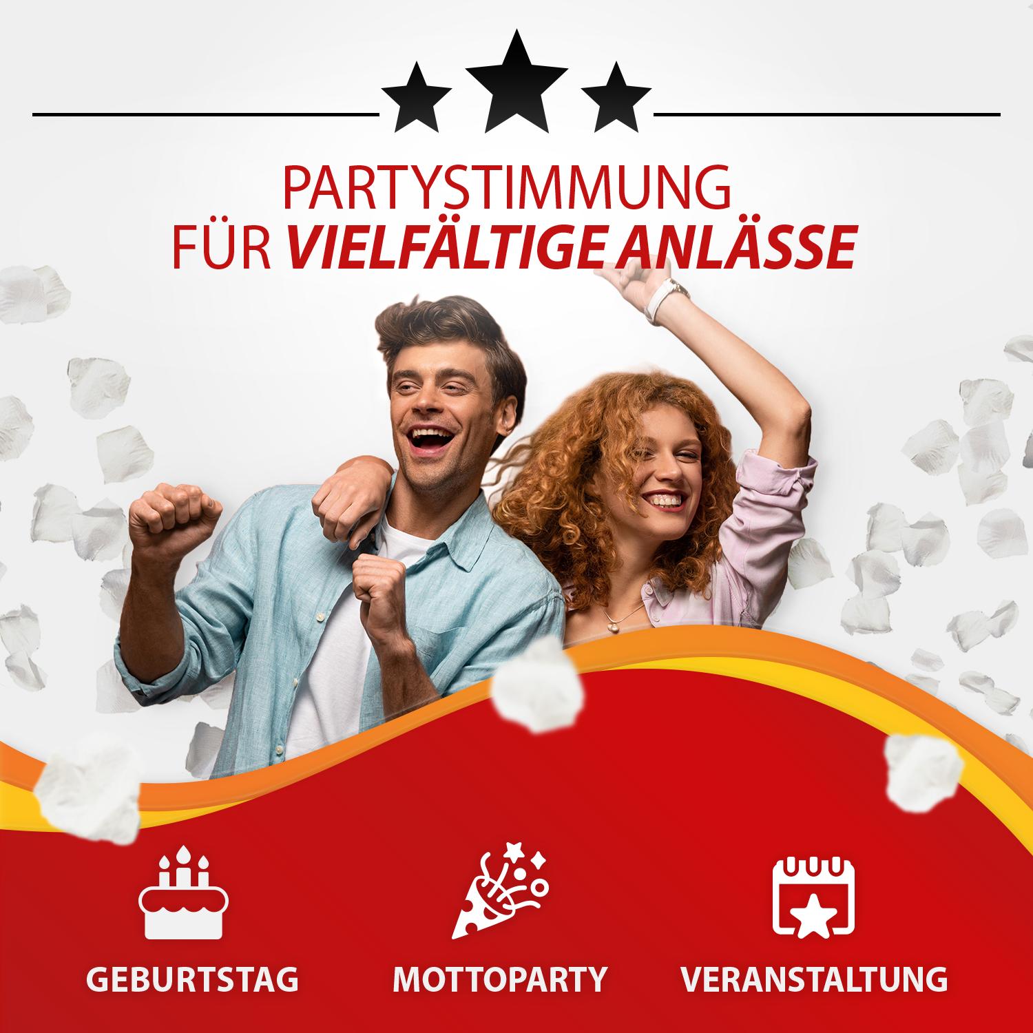 Party Popper 40cm Weiße Rosen, 10er Set 2