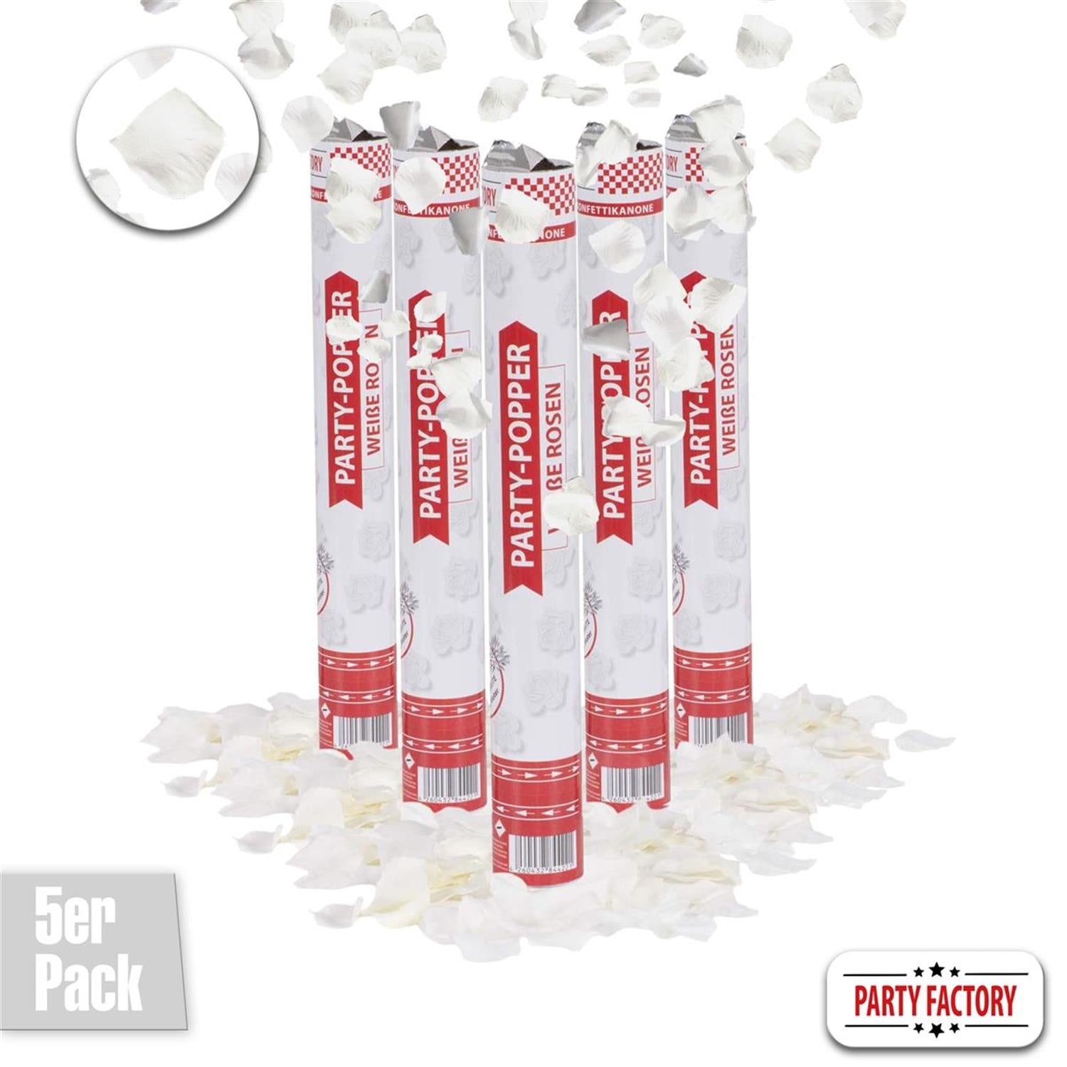 Party Popper 40cm Weiße Rosen, 12er Set 8