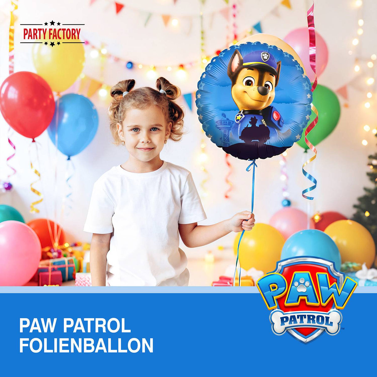 Paw Patrol Folienballon Chase Rund Blau ⌀ 45 cm 2
