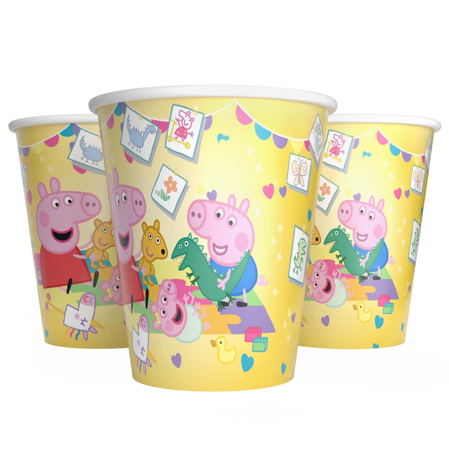 Peppa Pig 2026 Pappbecher 250 ml 8er-Pack gelb