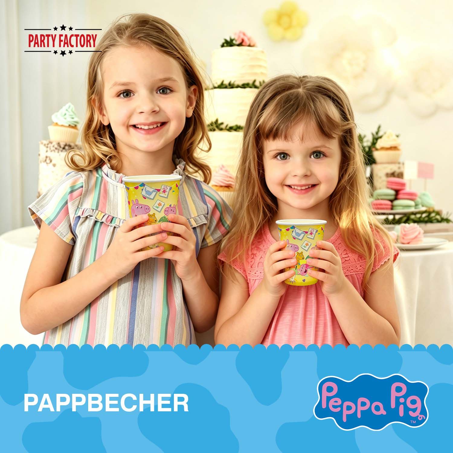 Peppa Pig 2026 Pappbecher 250 ml 8er-Pack gelb 3