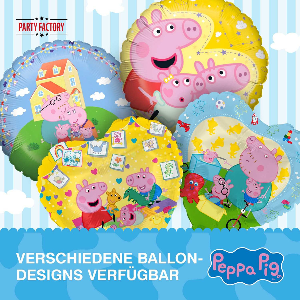 Peppa Pig Folienballon Herz gelb Ø 45 cm 5