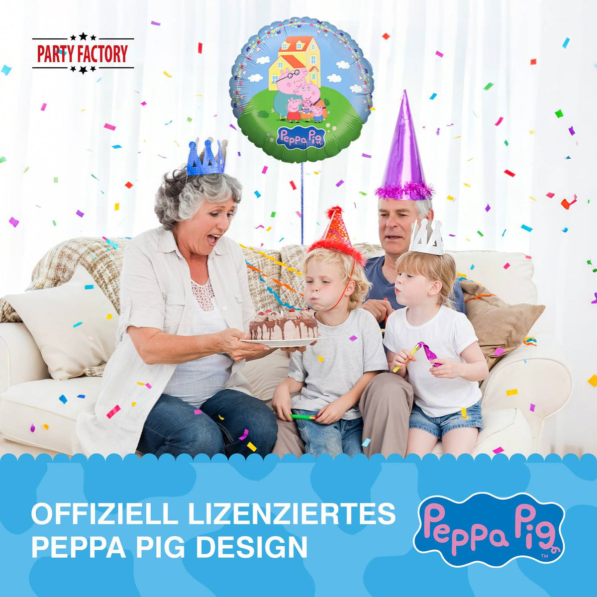 Peppa Pig Folienballon rund ⌀ 45 cm Familie Wutz 3