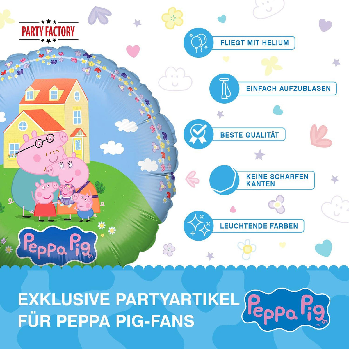 Peppa Pig Folienballon rund ⌀ 45 cm Familie Wutz 6