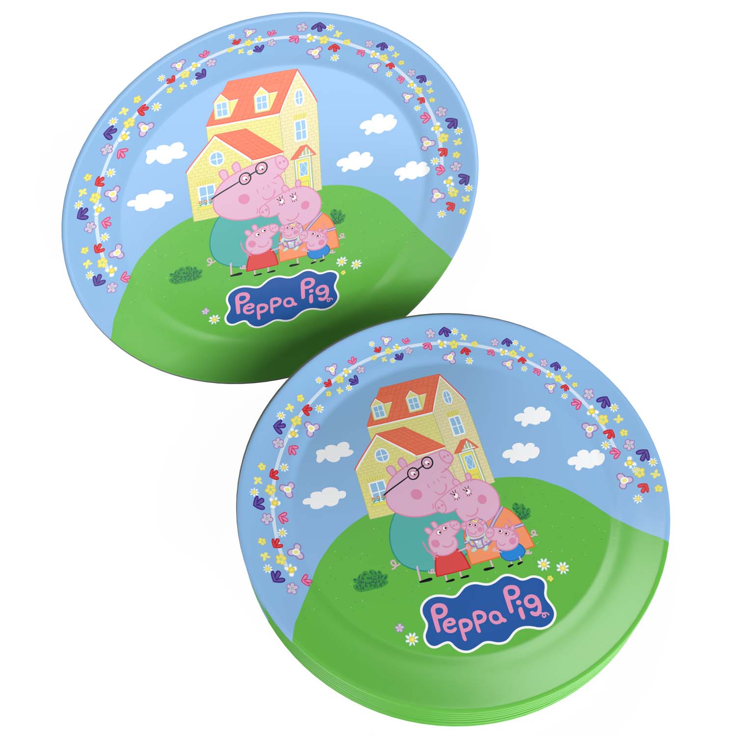 Peppa Pig Pappteller 23cm 8er-Pack blau
