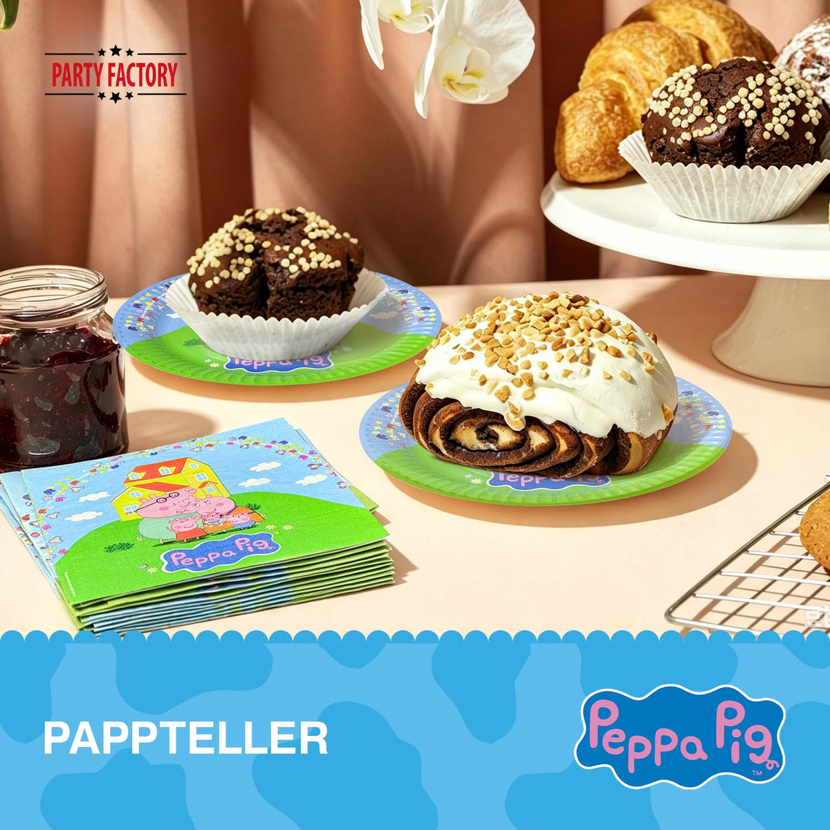 Peppa Pig Pappteller 23cm 8er-Pack blau 3