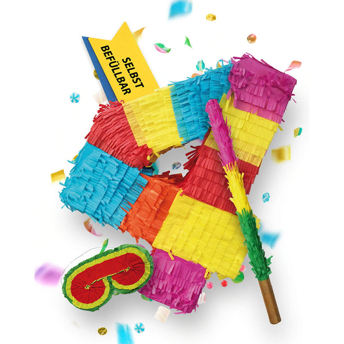 Pinata 4 Stab und Maske Geburtstag Dekoration