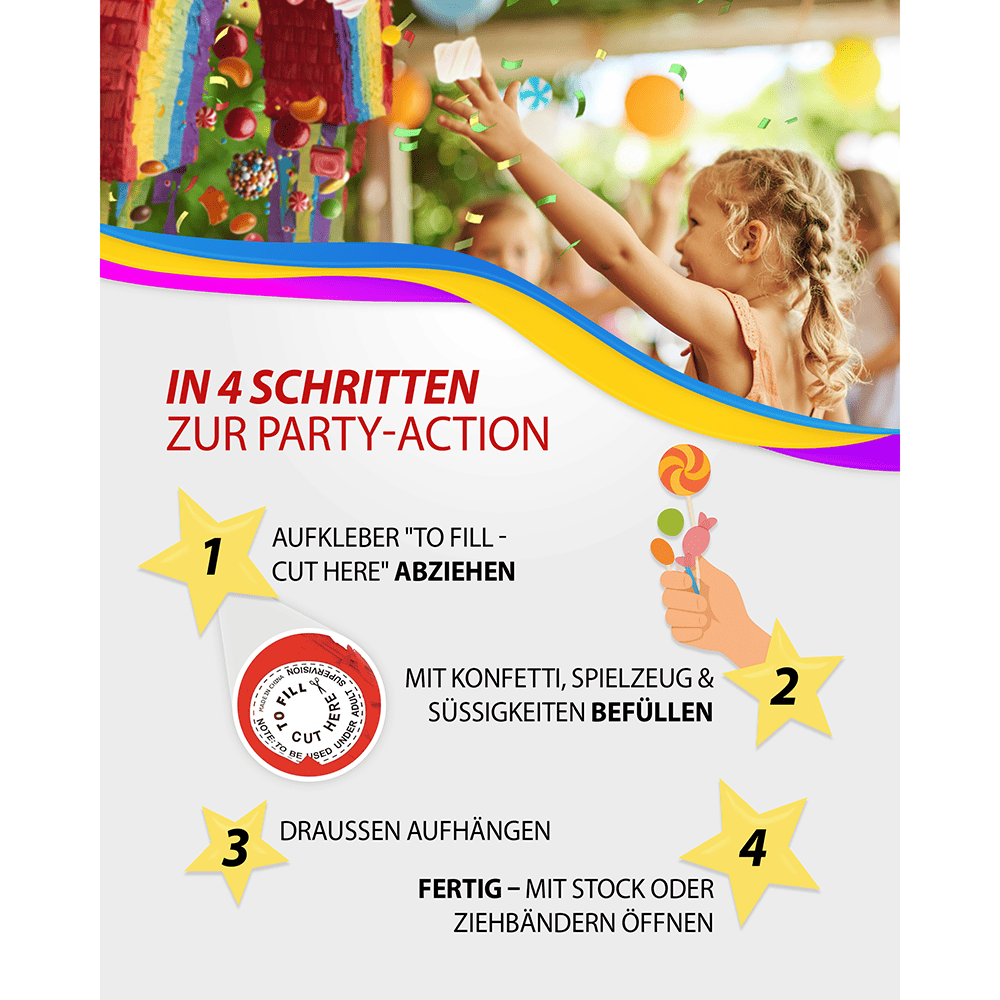Piñata Herz rot Kinder Geburtstag Schlag-Piñata Liebe Geschenkidee 6