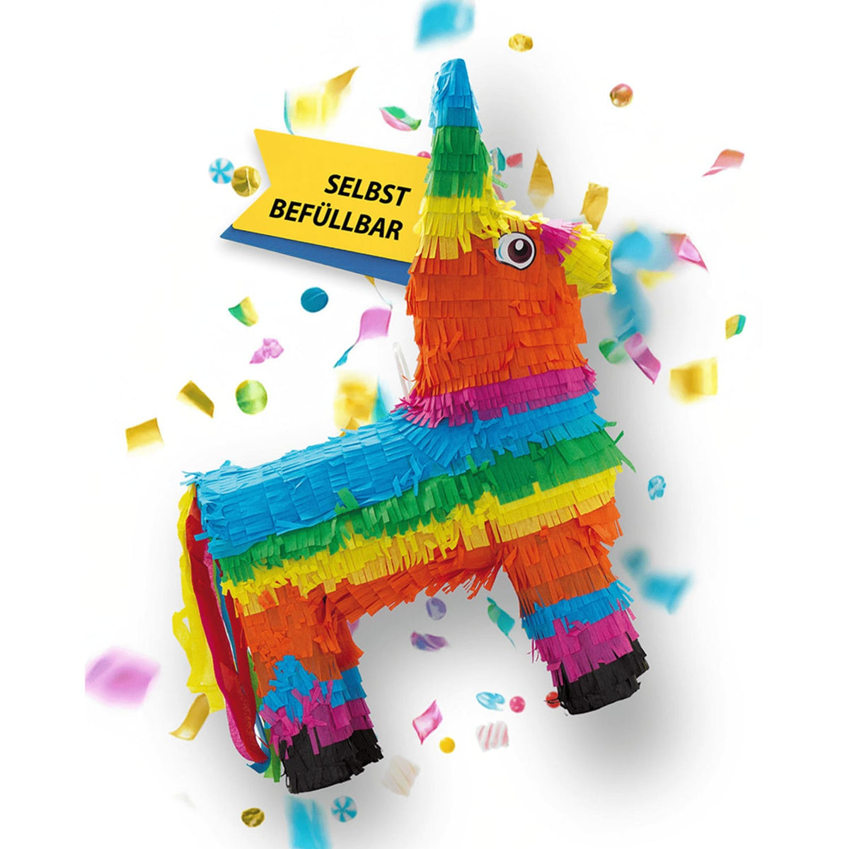 Pinata bunter Esel 41 x 55 cm Partyspiele Kinder Geburtstag Deko Geburtstagsdeko 1