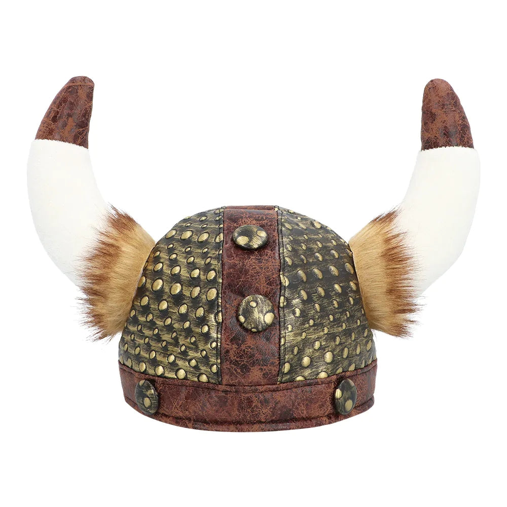 Plüsch Wikingerhelm Harald Kostüm Helm mit Hörnern 2