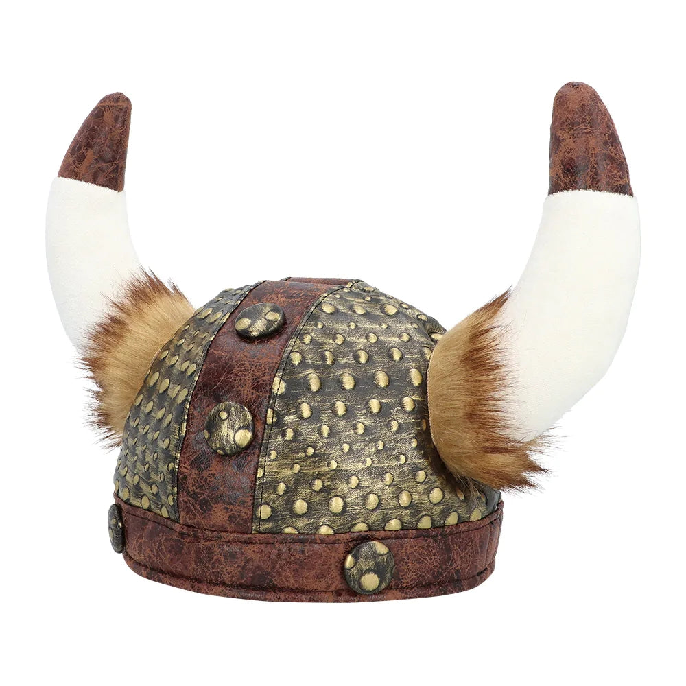 Plüsch Wikingerhelm Harald Kostüm Helm mit Hörnern 4