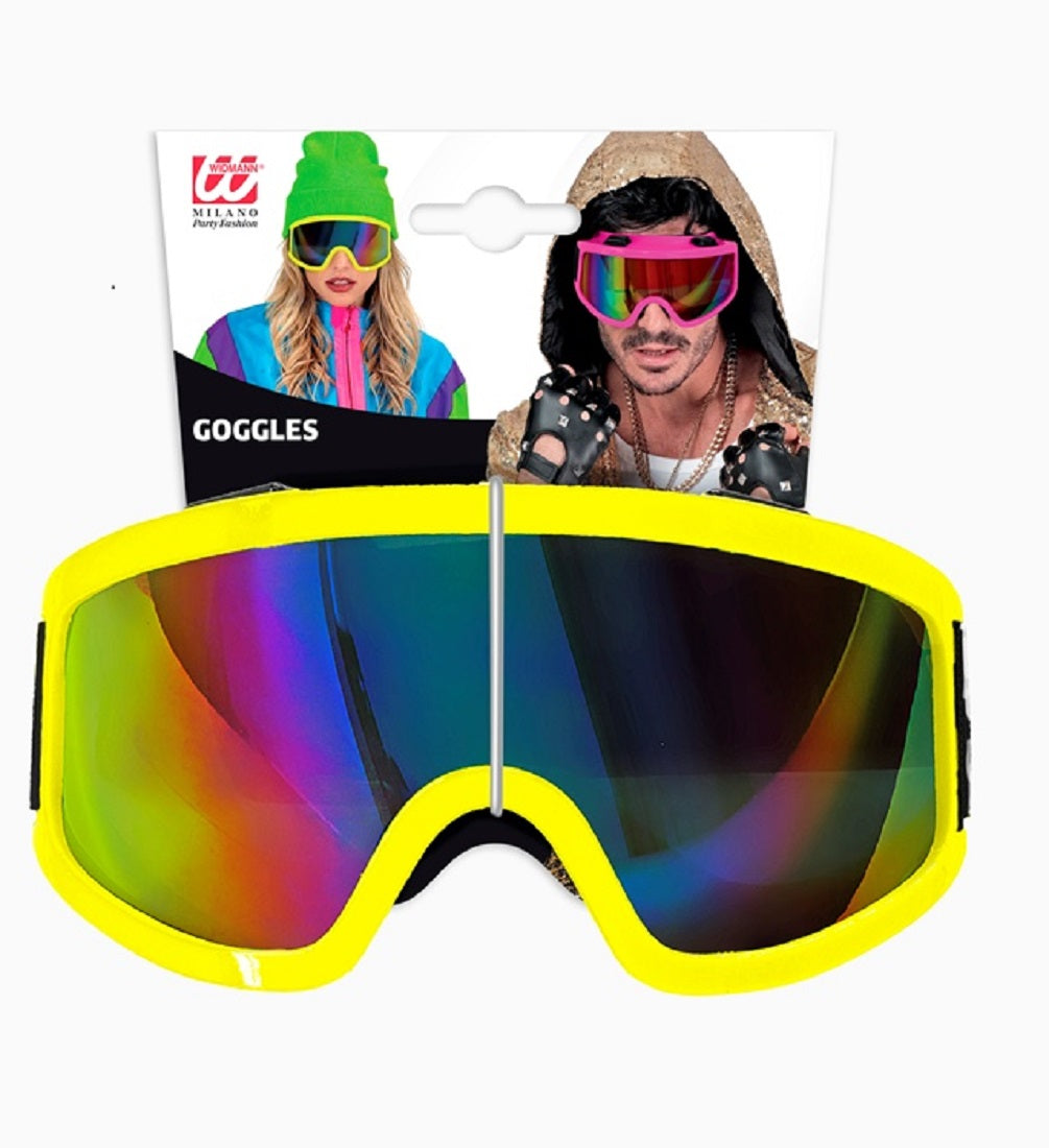 Skibrille Festivalbrille verspiegelt UV Brille in Neon-gelb für Apres Ski 2