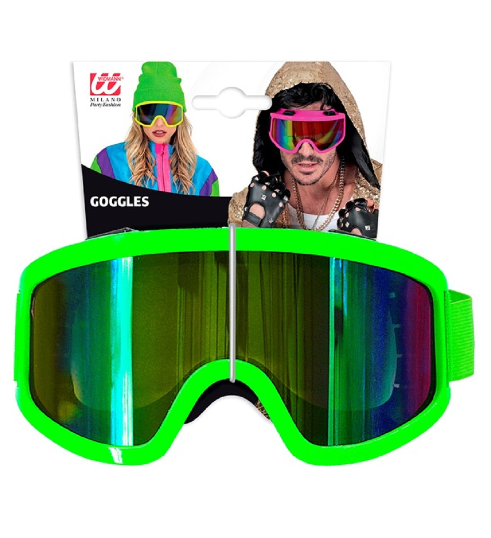 Skibrille Festivalbrille verspiegelt UV Brille in Neon-grün für Apres Ski 2