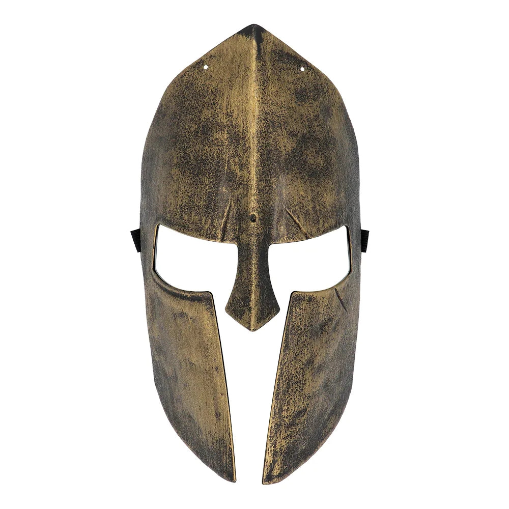 Spartanische Maske bronzefarben antike Kriegermaske 2