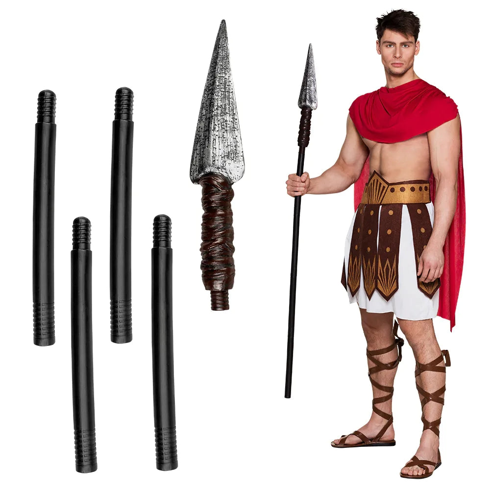 Spartanischer Speer 5-teilig 150 cm Kostümwaffe für Krieger Gladiator
