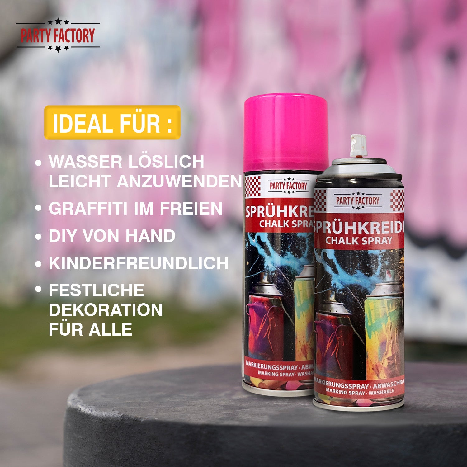 Sprühkreide Weiss abwaschbar - Kreidespray für Outdoor & Markierungen 5