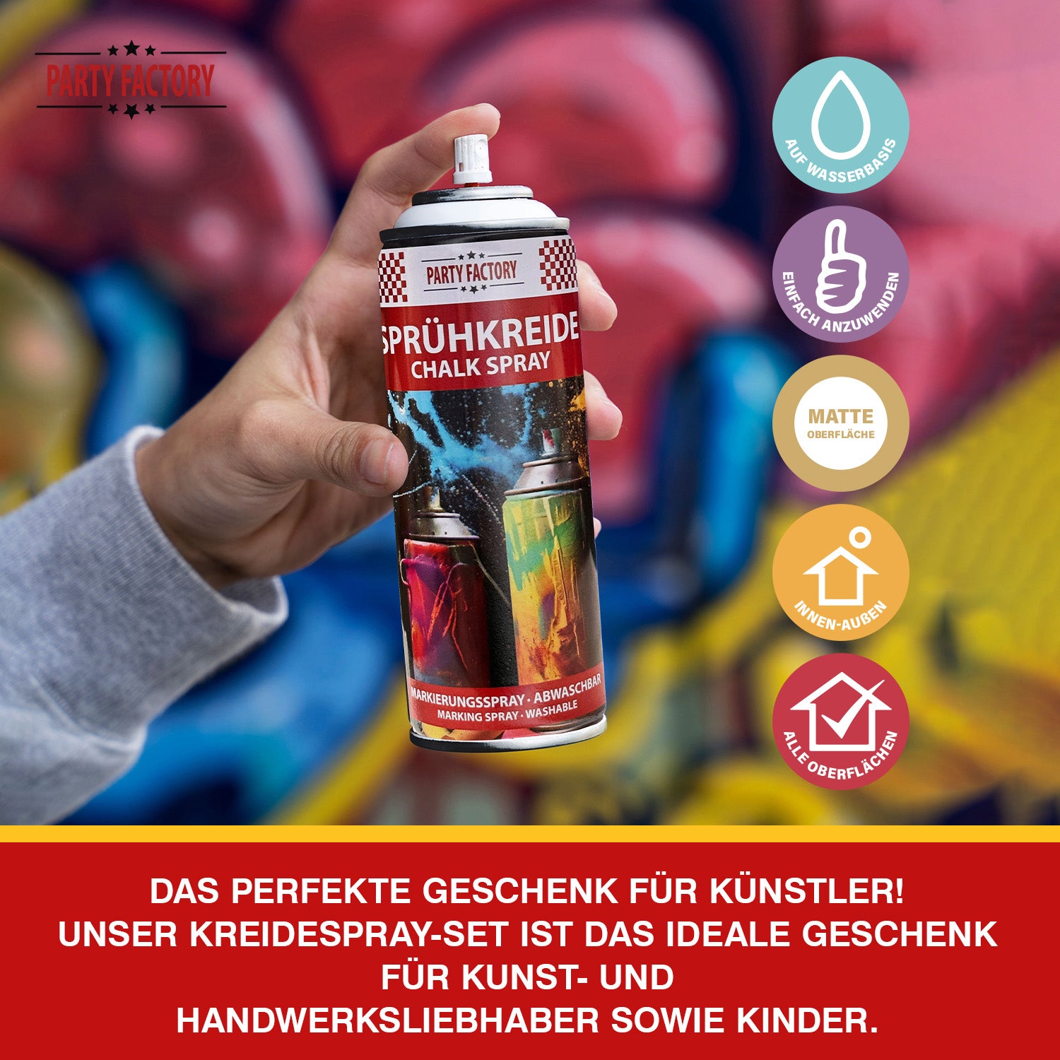 Sprühkreide Weiss abwaschbar - Kreidespray für Outdoor & Markierungen 6