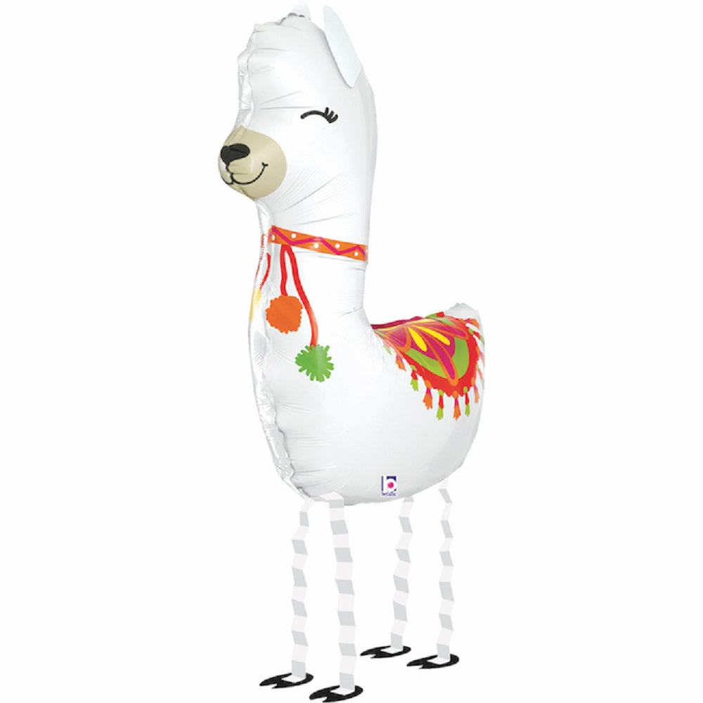 Stehender Folienballon Lama 60x71cm weiß Ballon für Kinder Super Shape