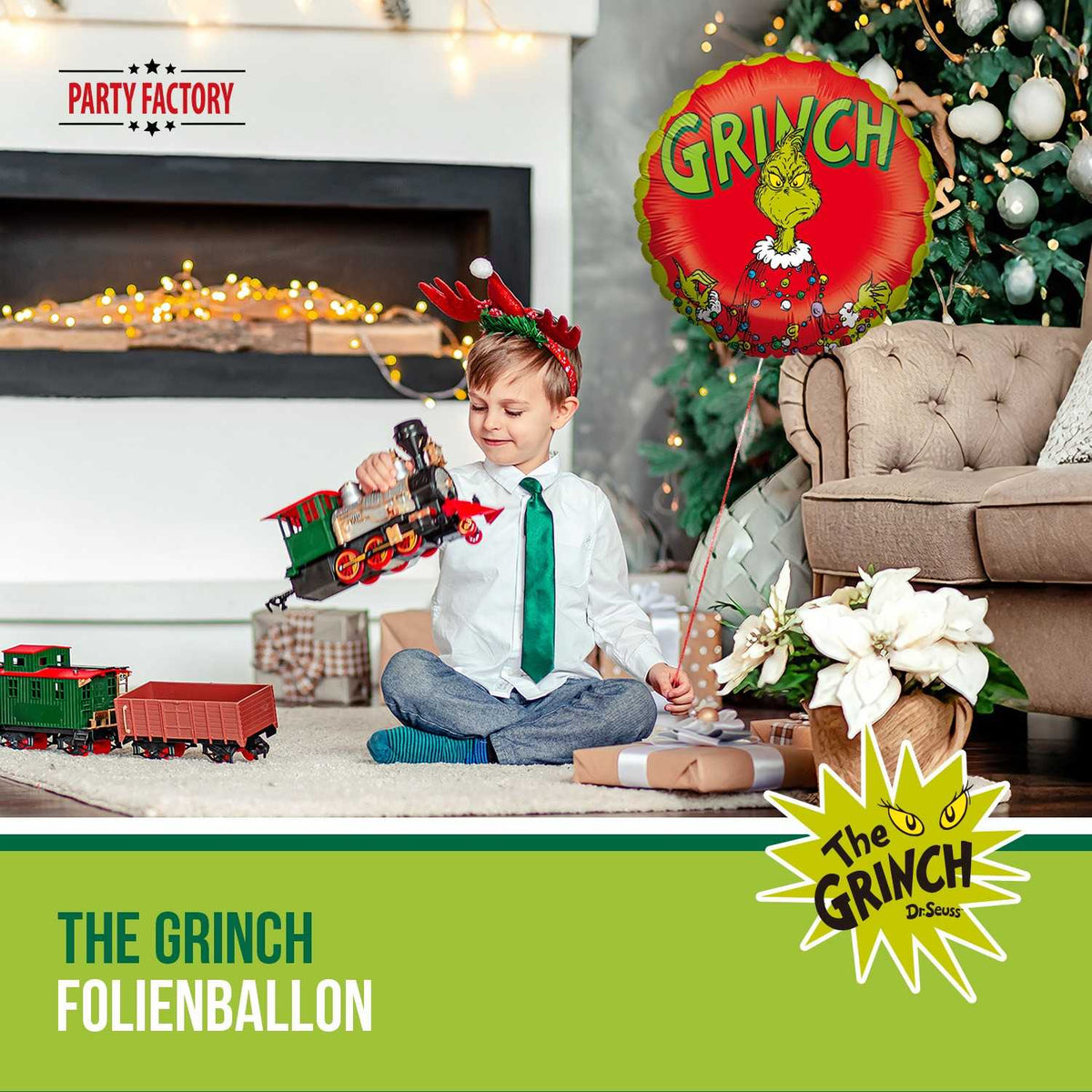 The Grinch Folienballon rund rot Ø 45cm 2