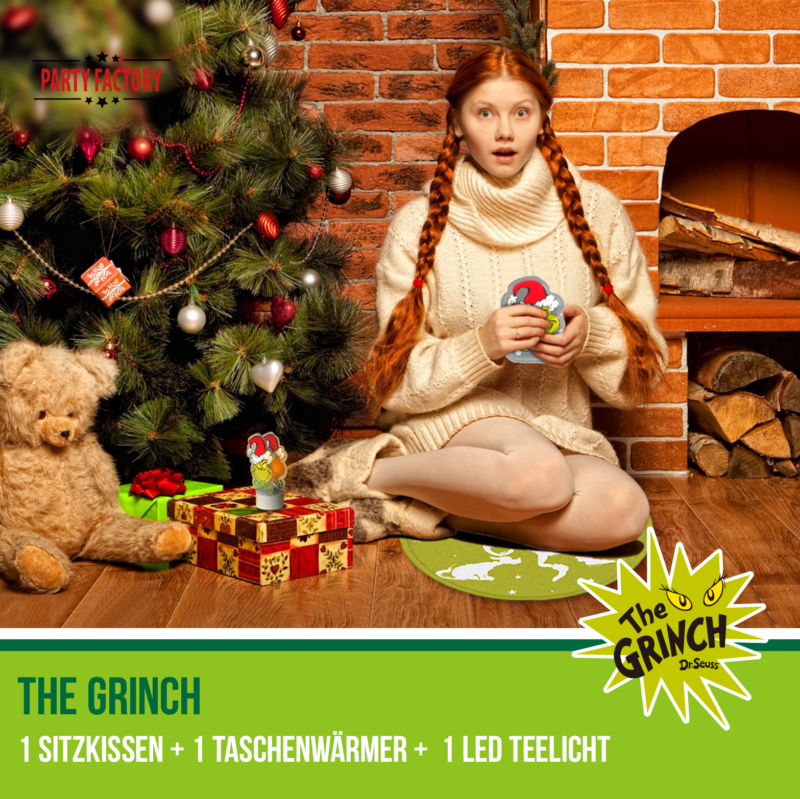 The Grinch Sitzkissen, Handwärmer LED-Teelicht 3-teiliges Set 2