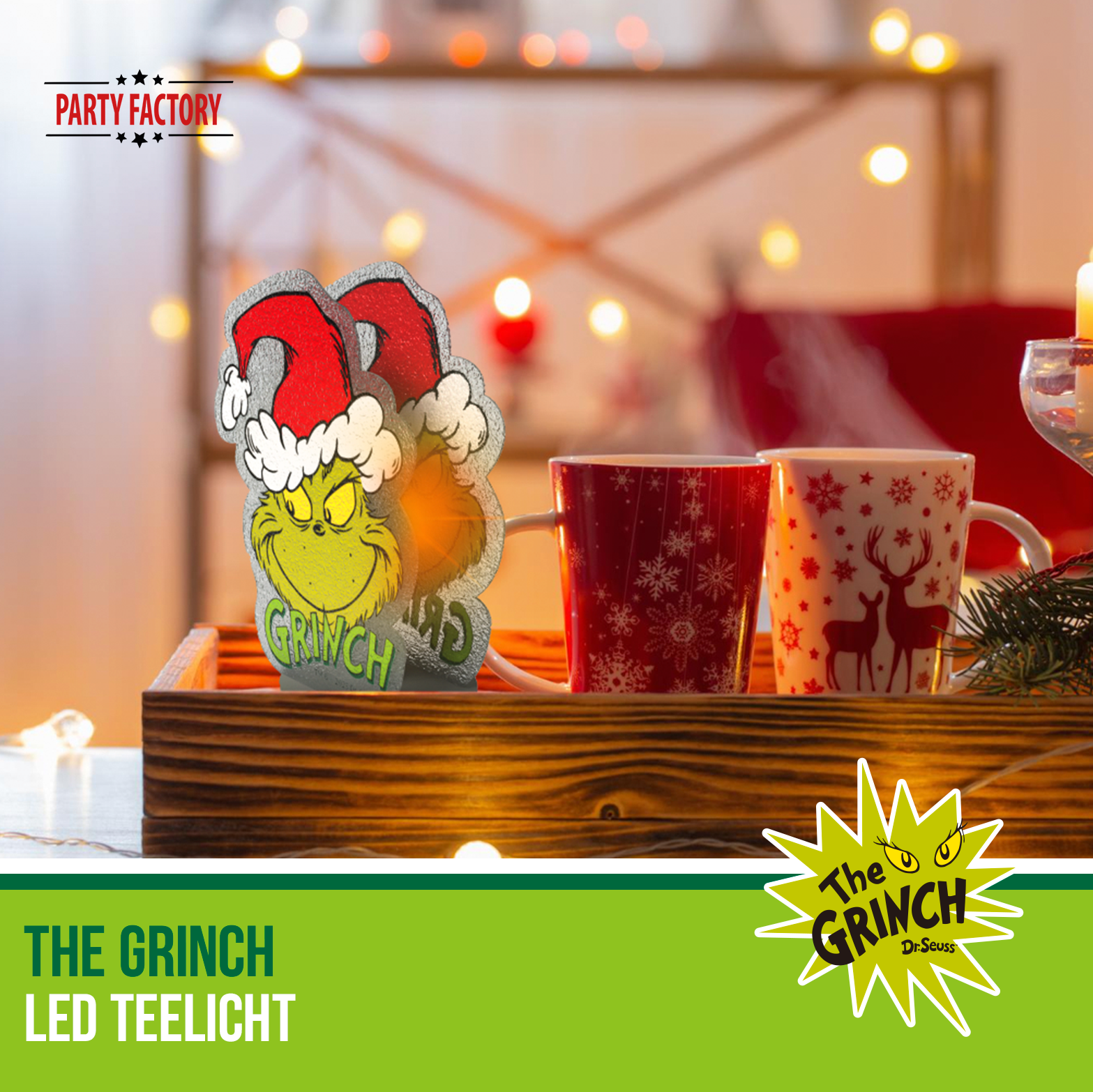 The Grinch Sitzkissen, Handwärmer LED-Teelicht 3-teiliges Set 6