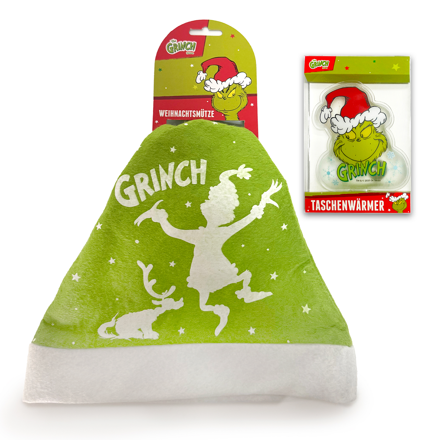 The Grinch Weihnachtsmützen und Taschenwärmer 8-teiliges Winterset 1