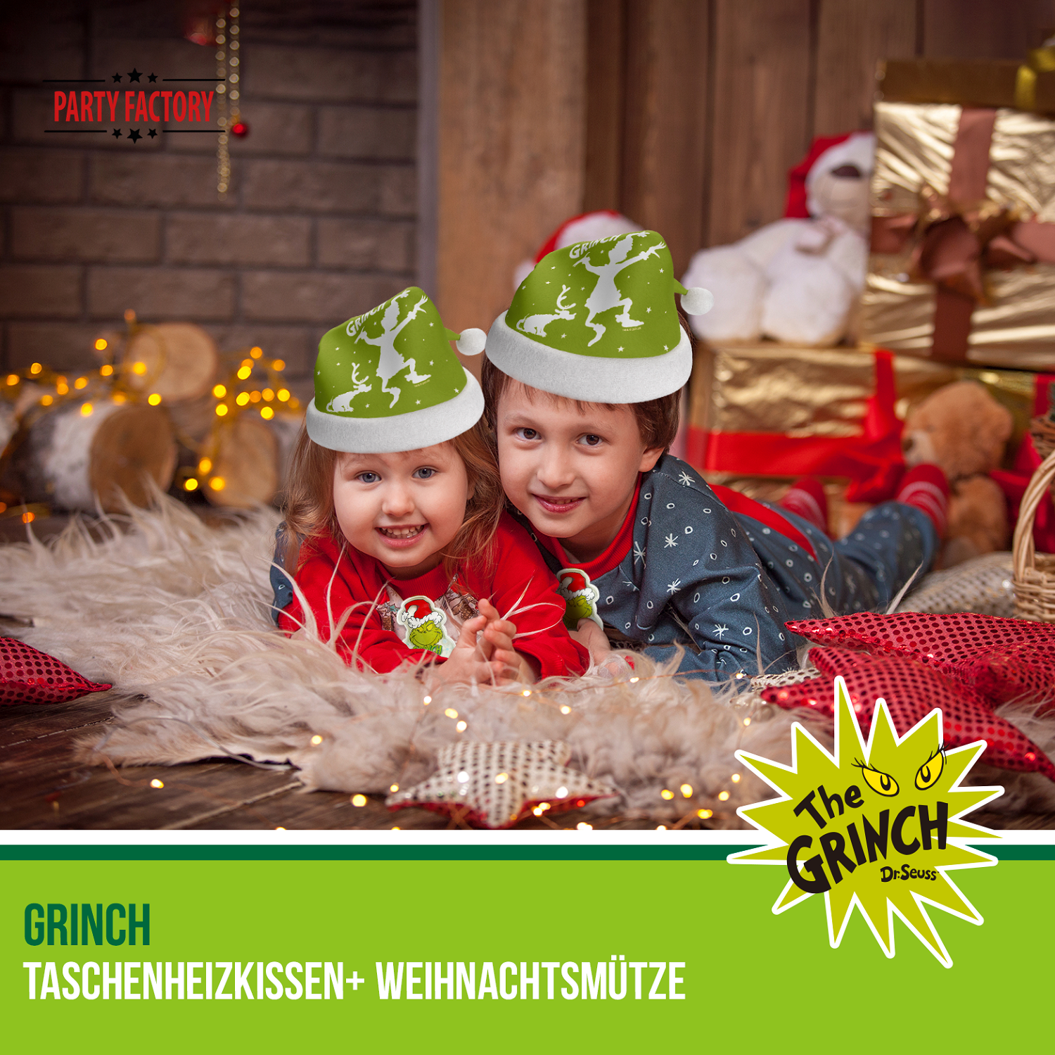 The Grinch Weihnachtsmützen und Taschenwärmer 8-teiliges Winterset 5