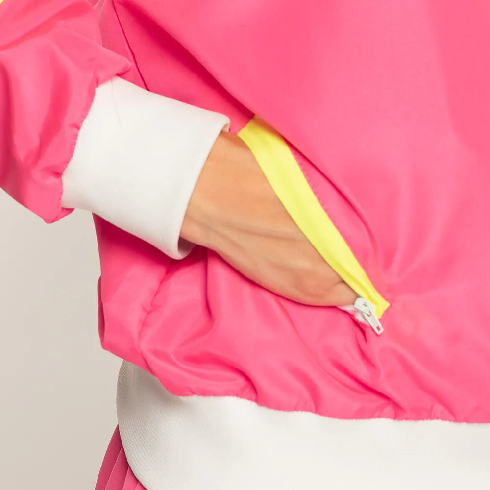 Trainingsanzug Retro Damen 80-er neon-rosa UV Größenauswahl 4