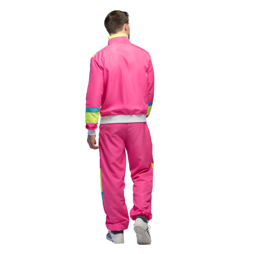 Trainingsanzug Retro Herren 80-er neon-rosa UV in 2 Größen 4