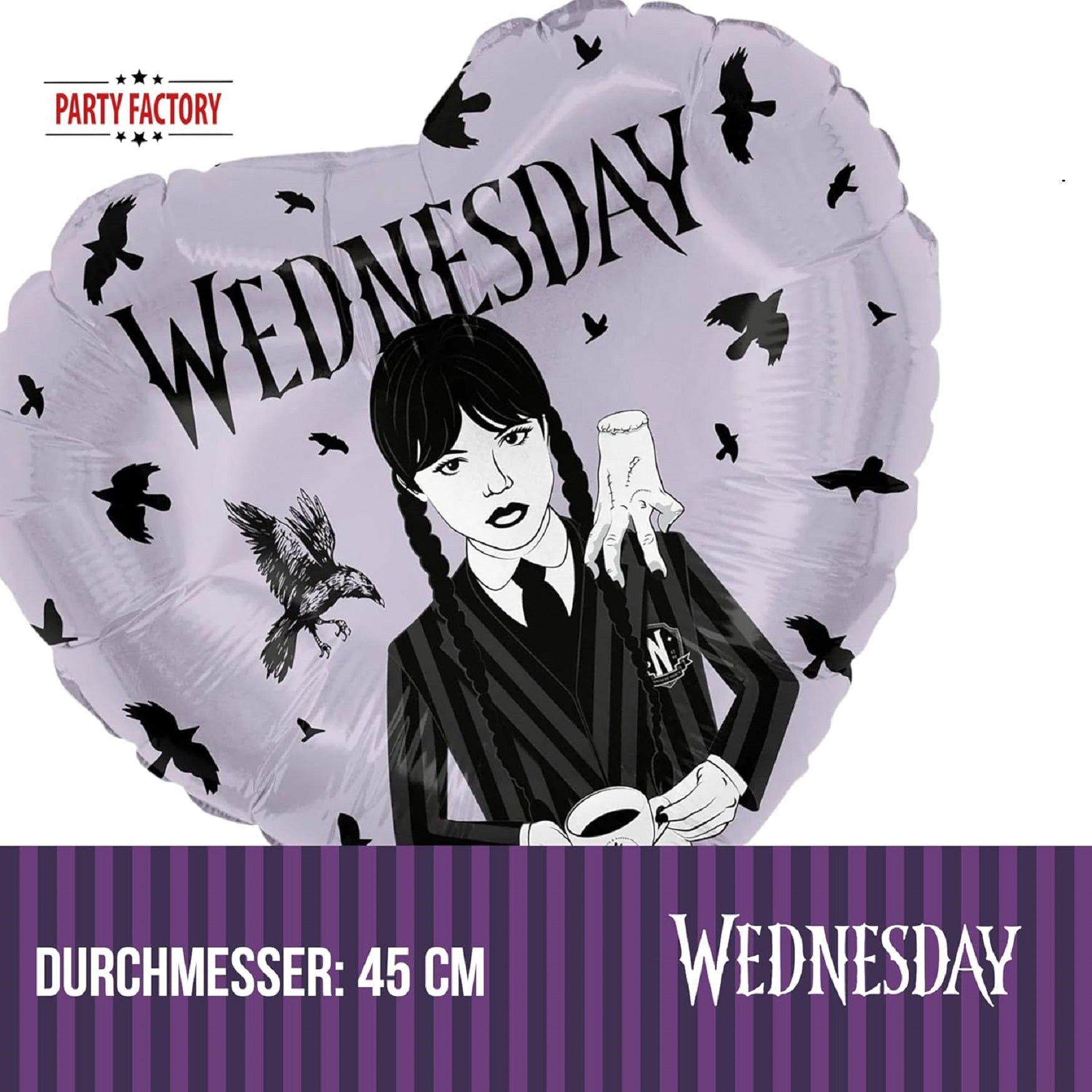 Wednesday Folienballon Herz ø45 cm Wednesday 3