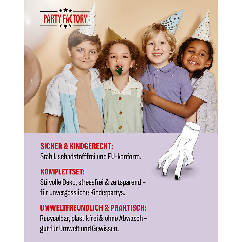 Wednesday Partyset 38-tlg Becher Teller Servietten Wimpel Tischdecke 6