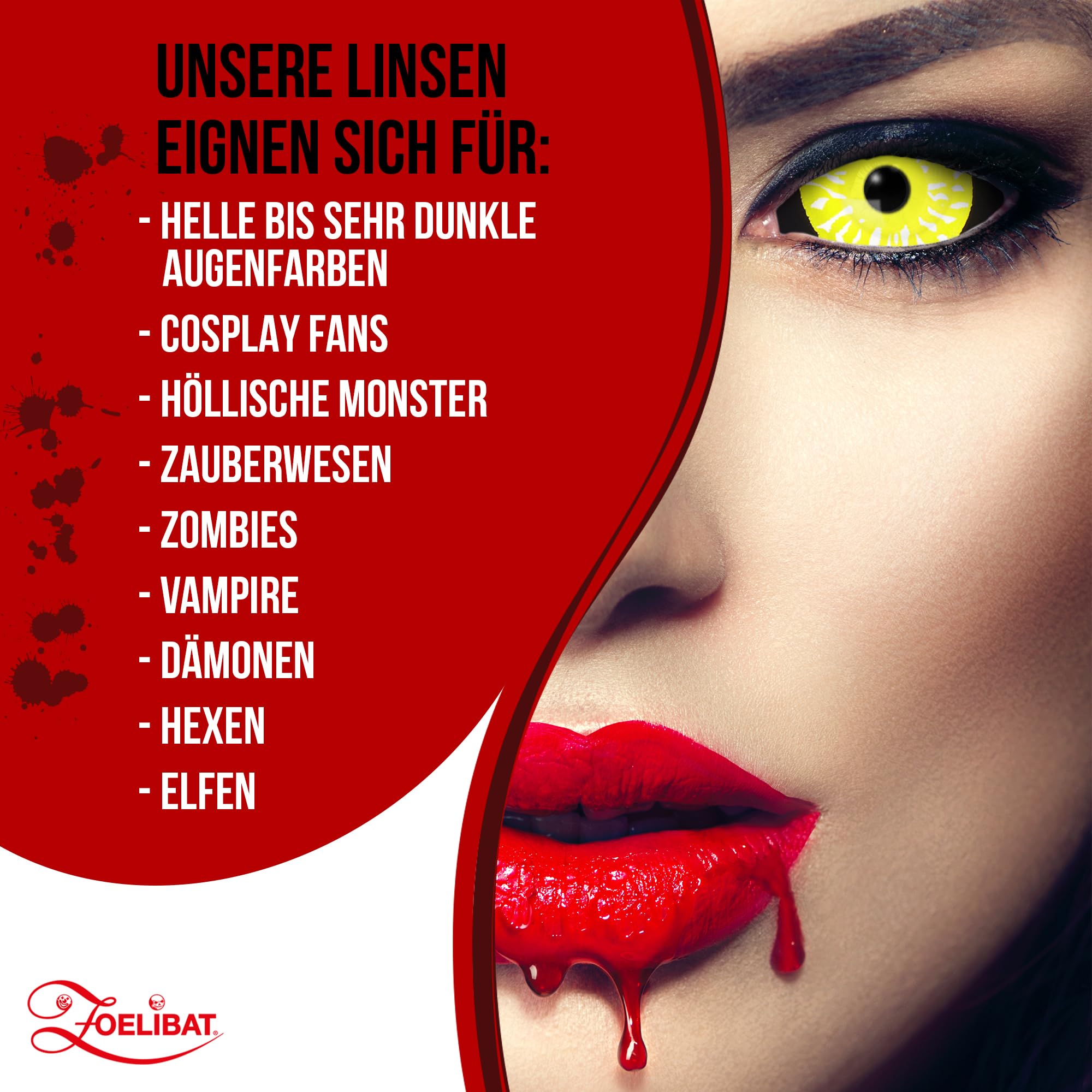 Zoelibat Eyecatcher Sclera 6 Monats-Kontaktlinsen Black Yellow 11