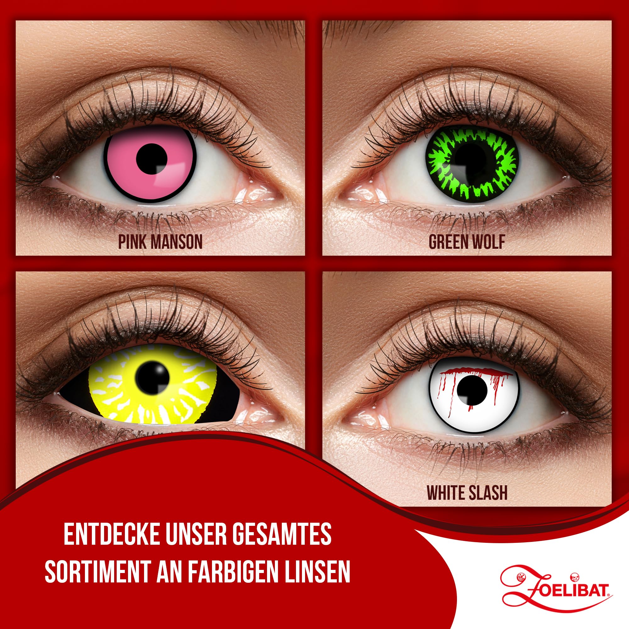 Zoelibat Eyecatcher Sclera 6 Monats-Kontaktlinsen Black Yellow 14
