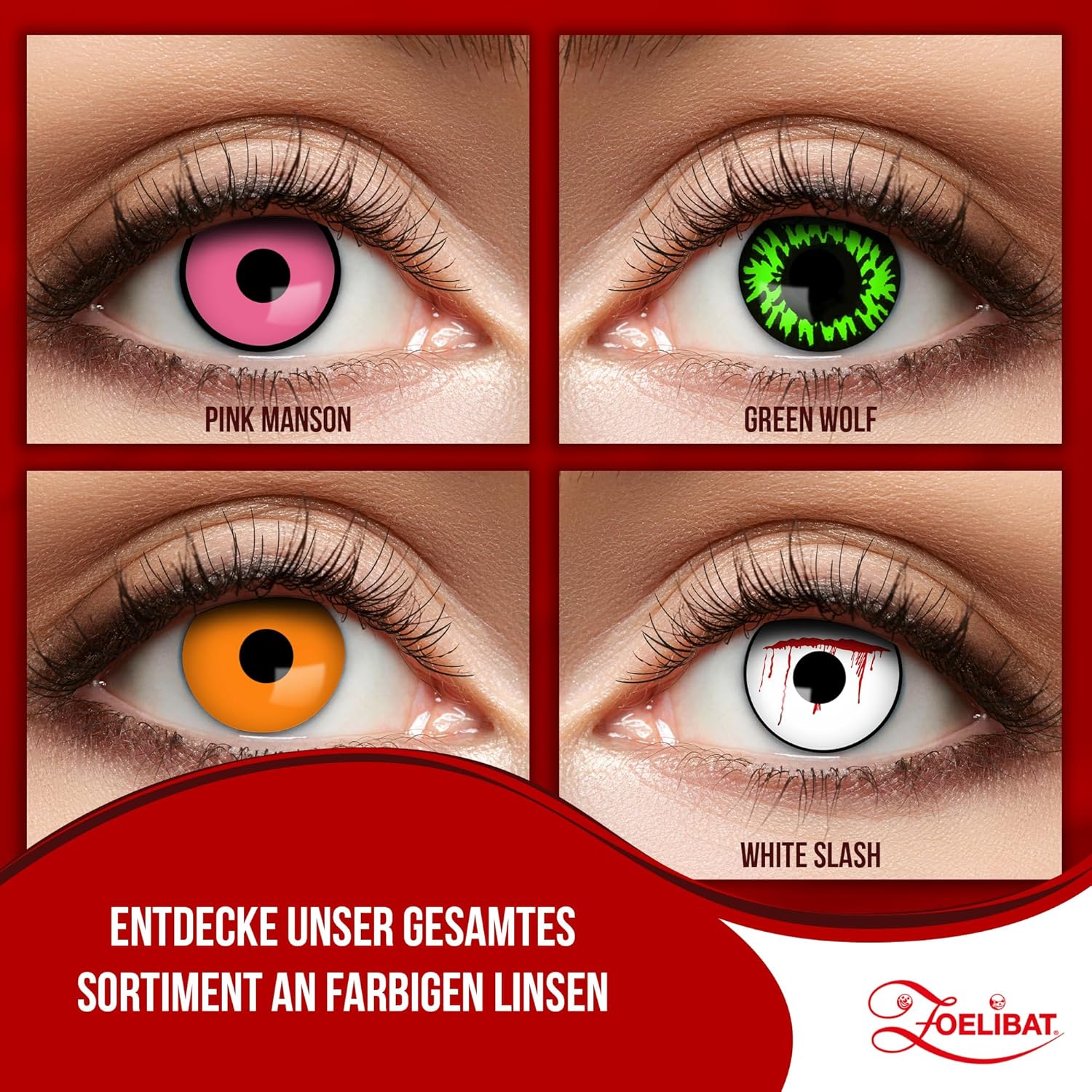 Zoelibat Eyecatcher Wochen-Kontaktlinsen Halloween Orange 7