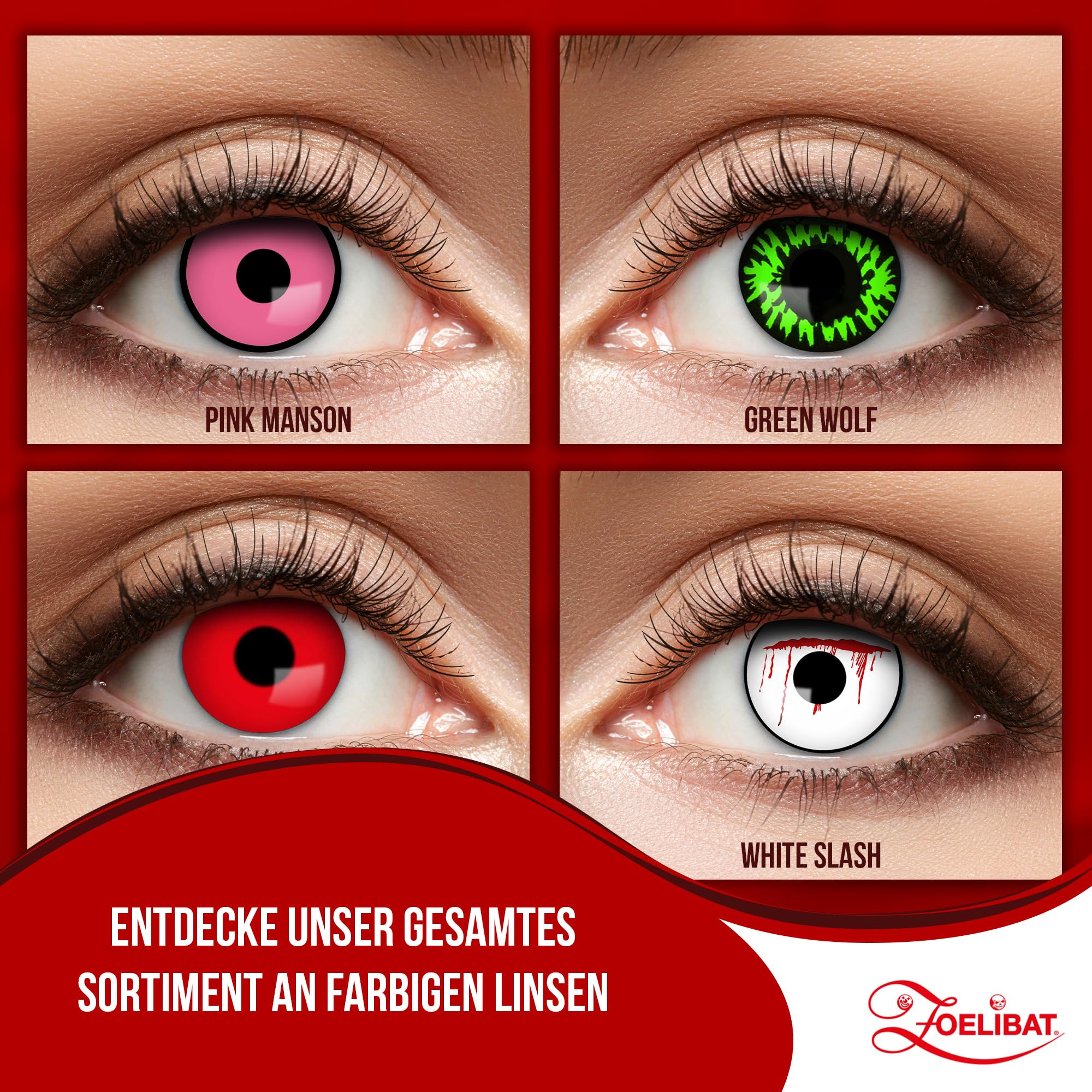 Zoelibat Eyecatcher Wochen-Kontaktlinsen Red Devil 16