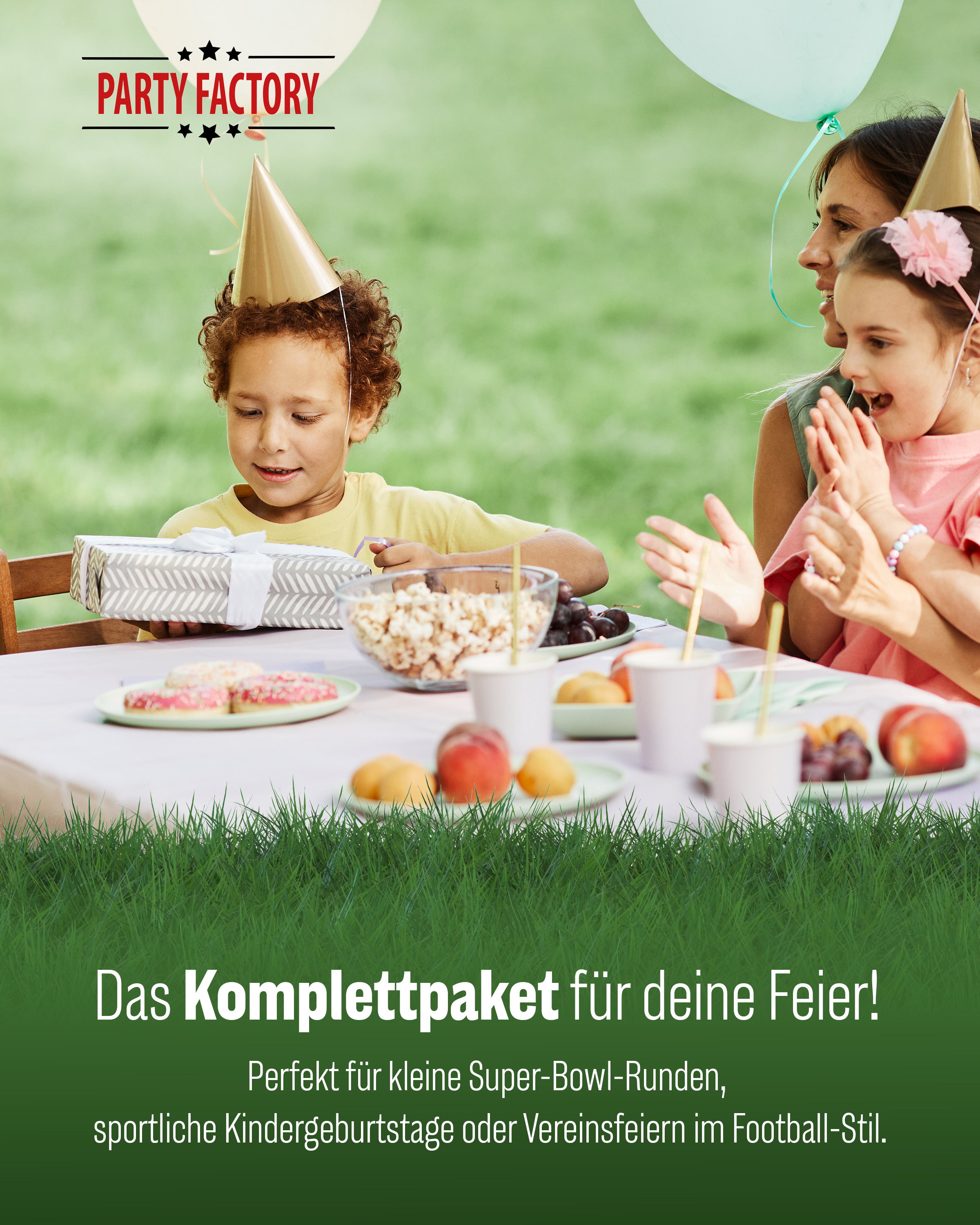 NFL Party Set Blau 66tlg mit Tellern Bechern Servietten Wimpelkette Decke 3