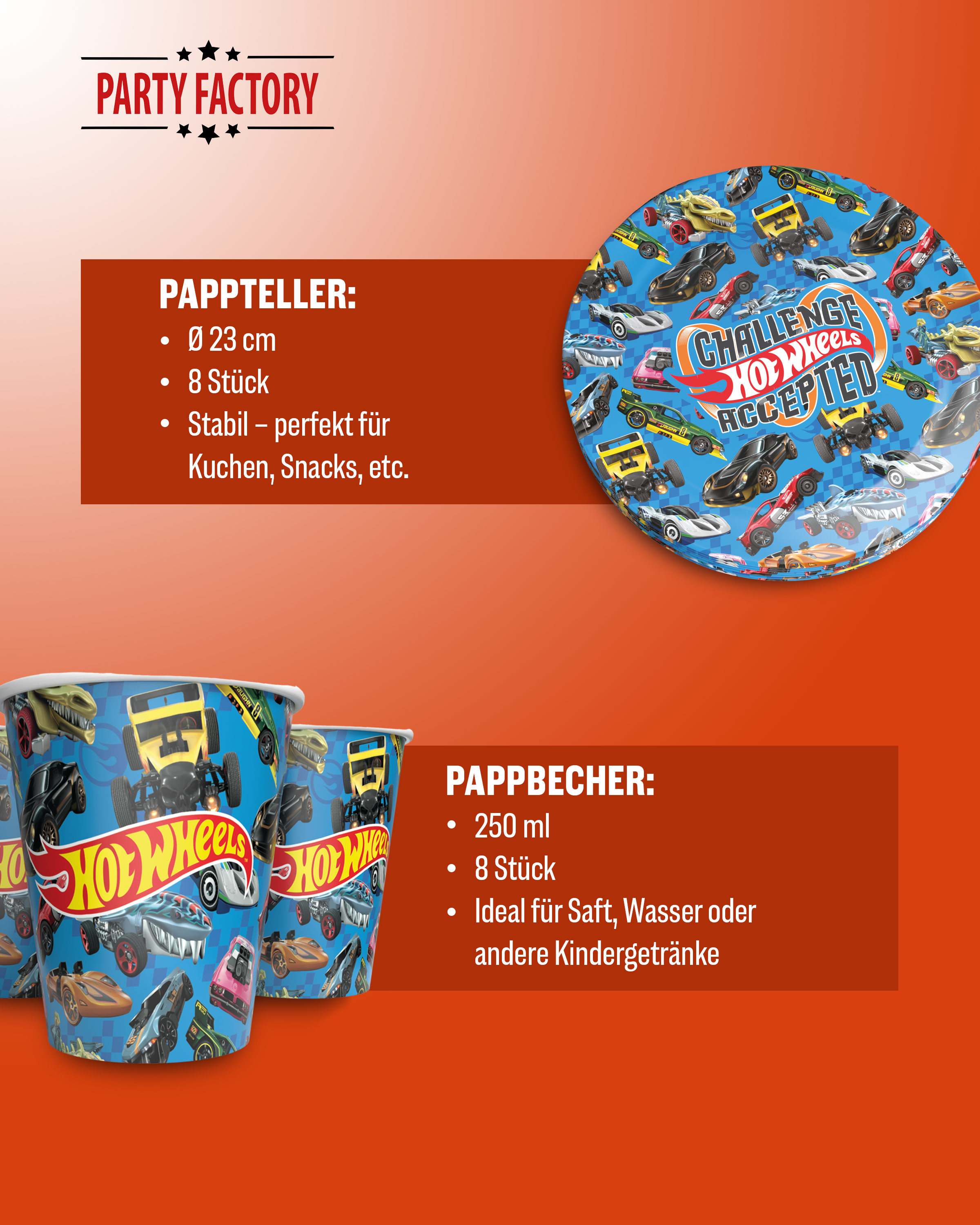 Hot Wheels 47-tlg. Party Set – Geburtstag Deko mit Folienballons Wimpel 4