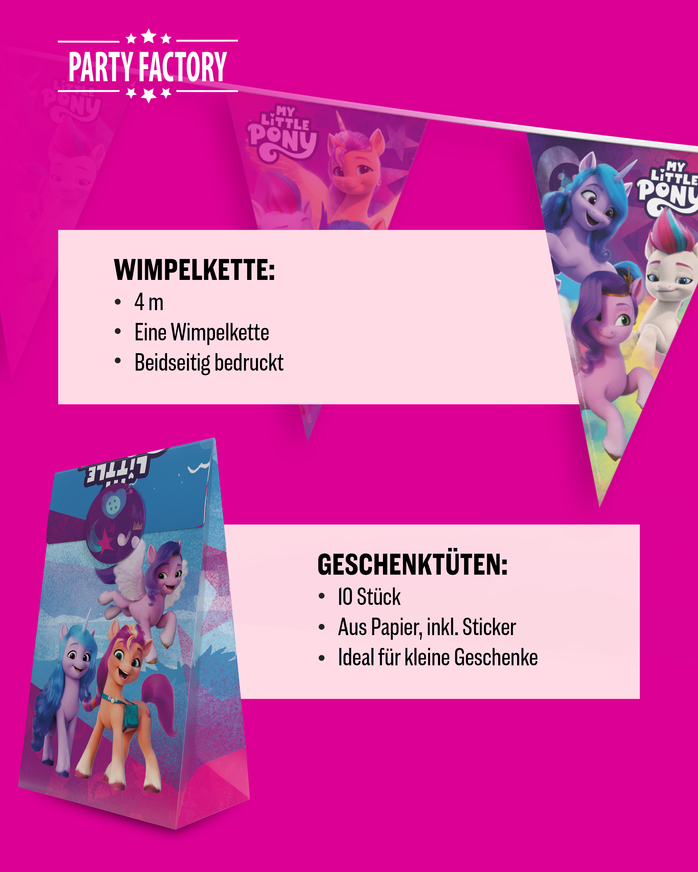 My Little Pony Party Set 47tlg Teller Becher Servietten Wimpel Geschenktüten 5