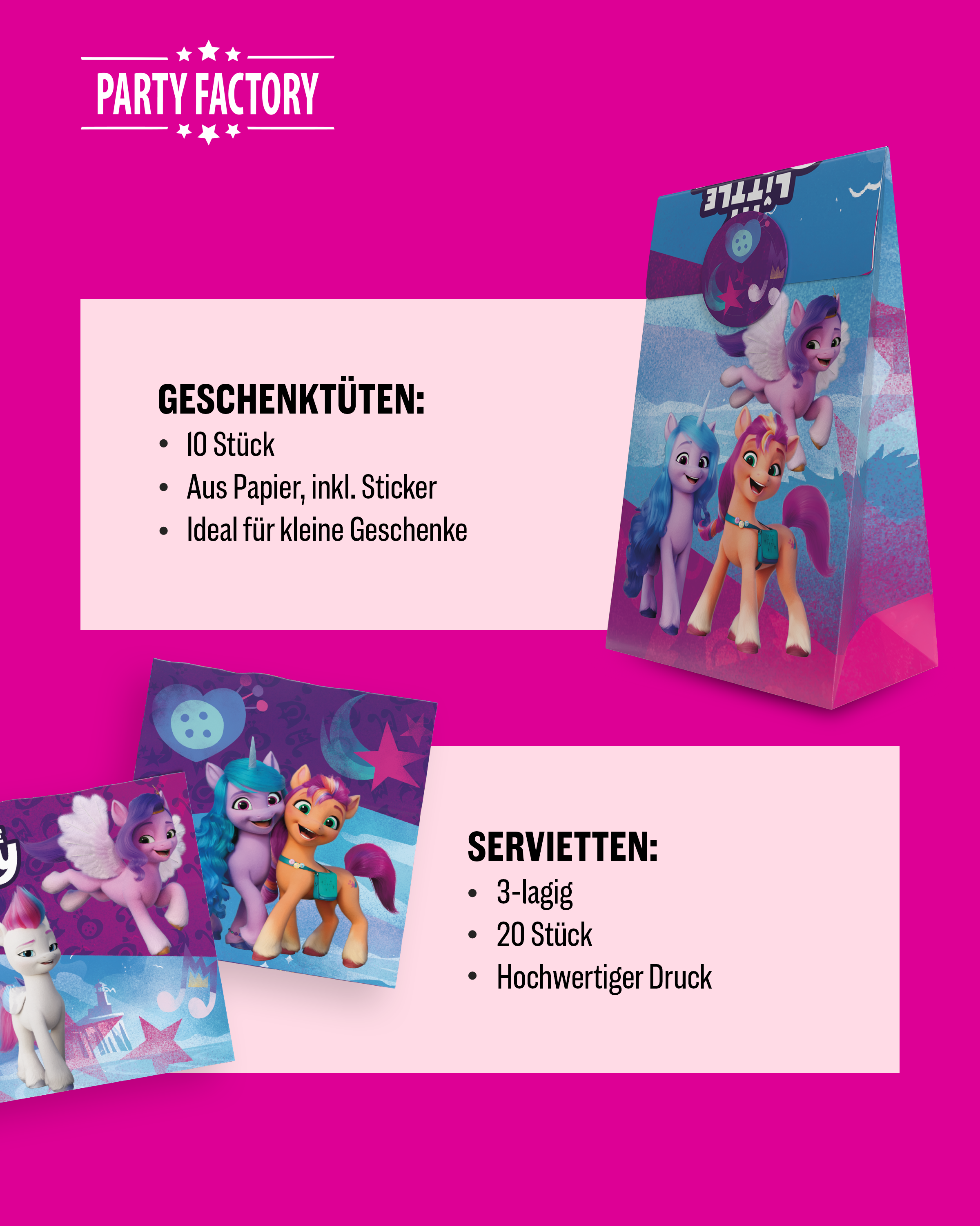 My Little Pony Party Set 46tlg Teller Becher Servietten Geschenktüten 5