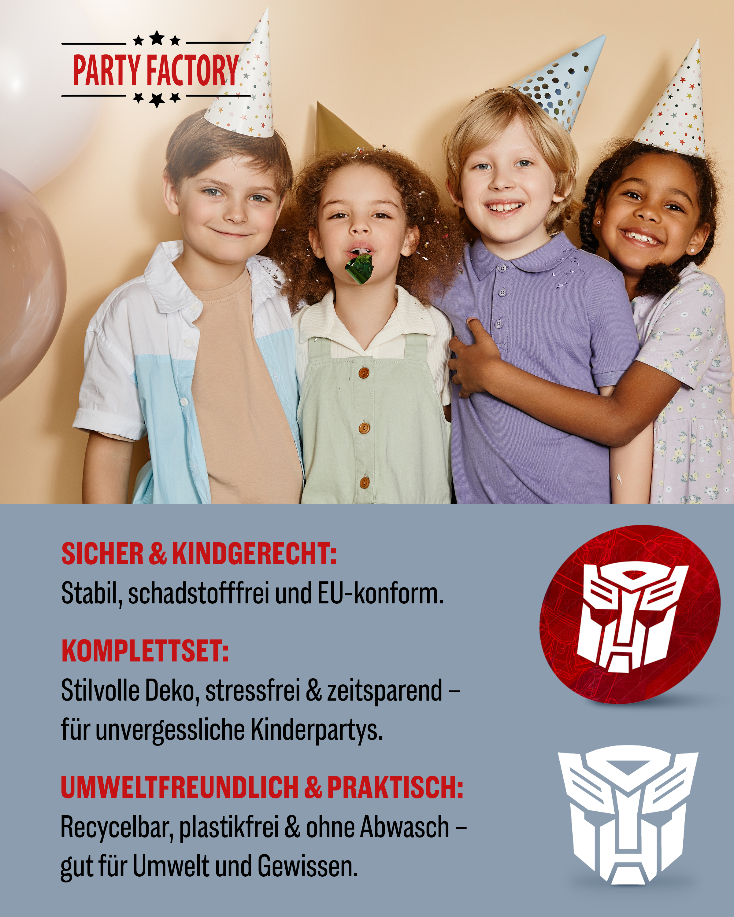 Transformers Party Set 46tlg mit Geschenktüten Tellern Bechern Servietten 6