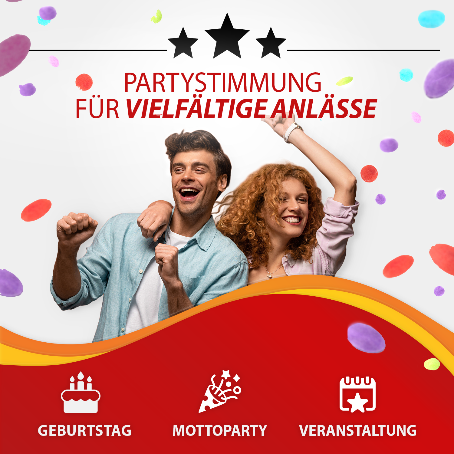 Party Popper 40cm, Farbregen, 5er Set 2