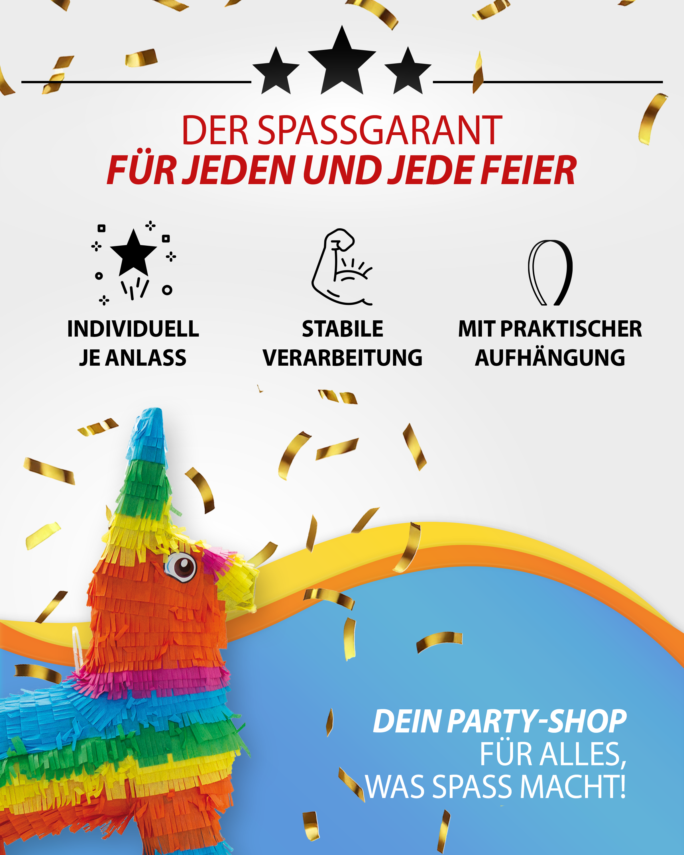Pinata bunter Esel 41 x 55 cm Partyspiele Kinder Geburtstag Deko Geburtstagsdeko 8